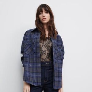 Zara Women’s Plaid Overshirt Size S